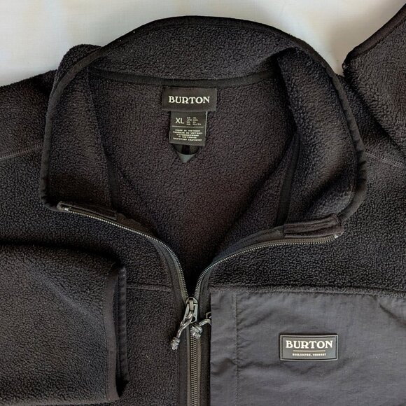 BURTON Men's Hearth Full-Zip Fleece Jacket Black Winter 2023 Size XL - Picture 7 of 7